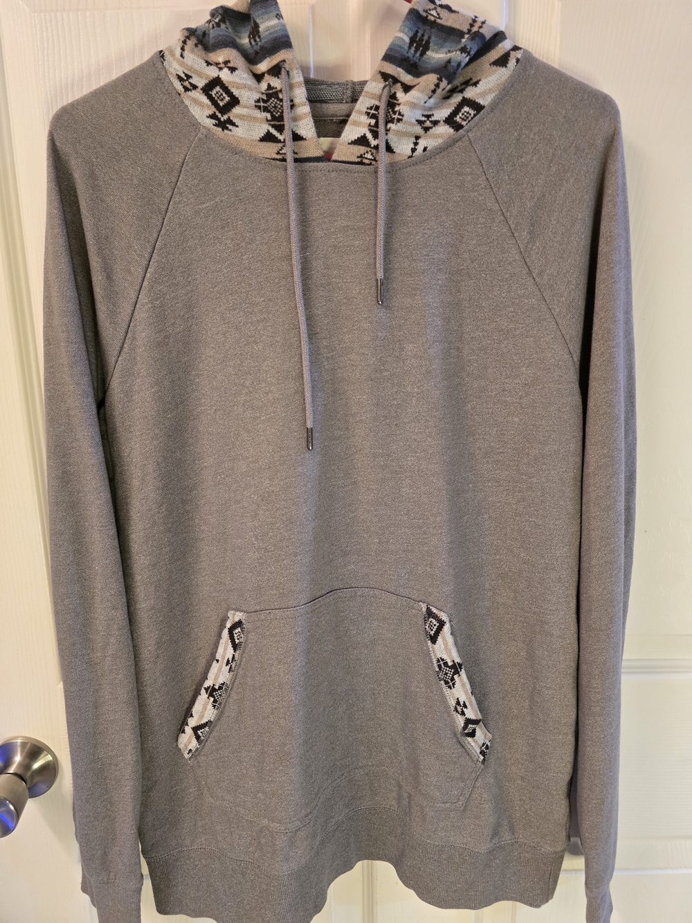 on the byas Gray Hooded Pullover with Patterned Lining